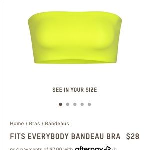 SKIMS neon bandeau bra M
